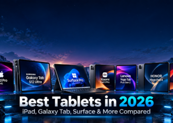 Best tablets in 2026 including iPad Pro, Galaxy Tab S12 Ultra, Surface Pro, Xiaomi Pad, Lenovo Yoga Tab, HONOR MagicPad, and OnePlus Pad