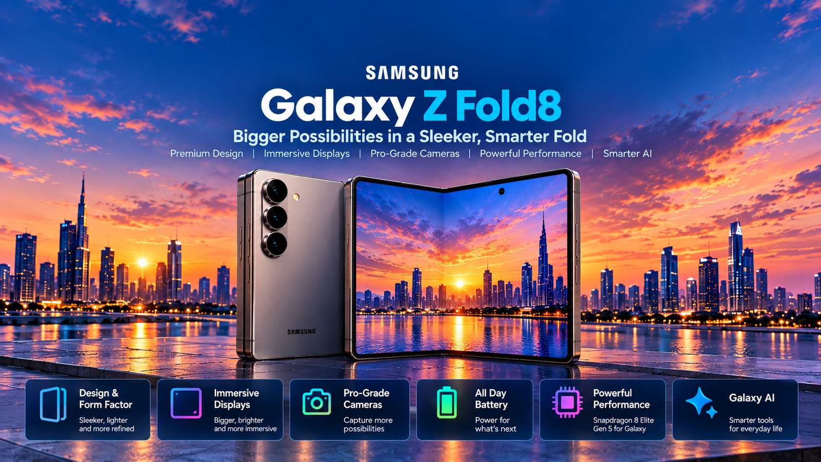 Samsung Galaxy Z Fold8 review in 2026 covering design displays cameras battery performance and Galaxy AI