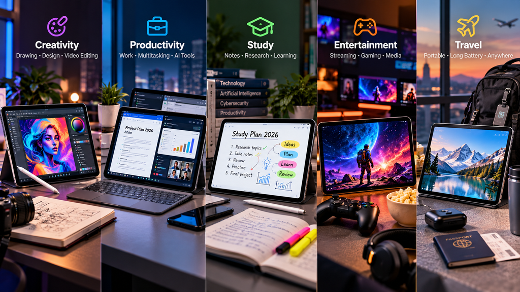 Tablet use cases in 2026 for creativity, productivity, study, entertainment, and travel