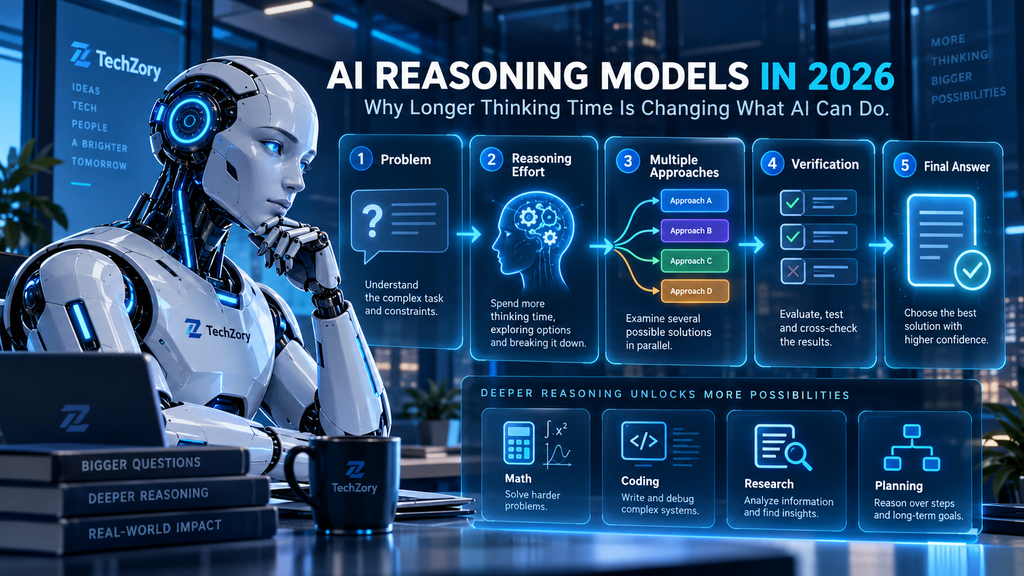 How AI reasoning models analyze complex problems, explore multiple approaches, verify results, and produce a final answer