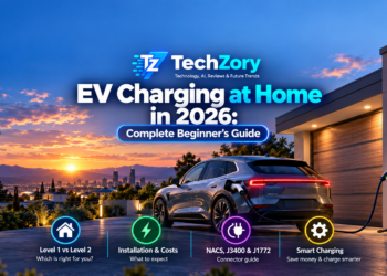EV charging at home in 2026 beginner guide covering Level 1 Level 2 installation connectors and smart charging