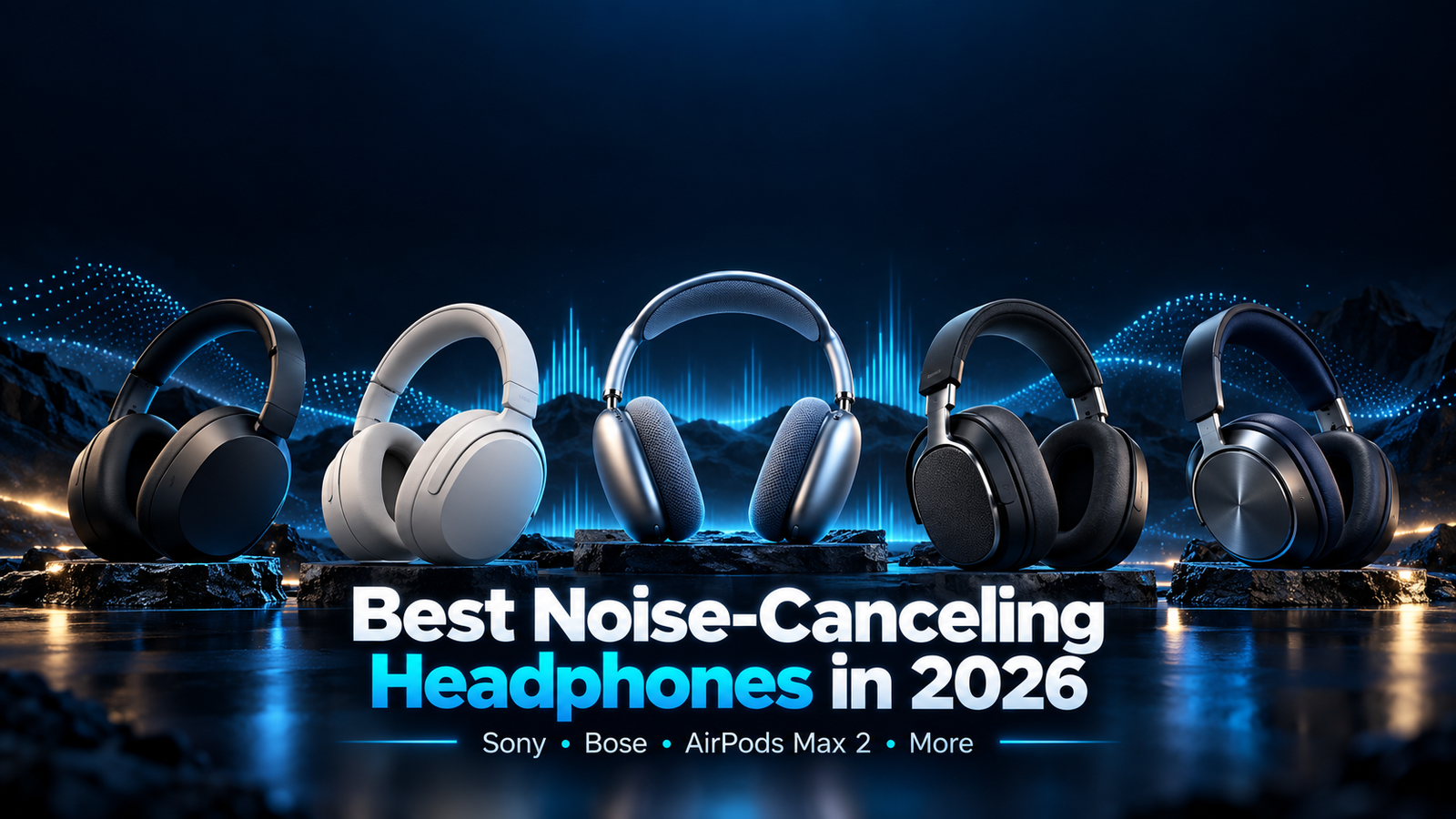 Best noise-canceling headphones in 2026 including Sony, Bose, AirPods Max 2, Sennheiser, and Bowers & Wilkins models
