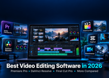 Best video editing software in 2026 including Adobe Premiere, DaVinci Resolve, Final Cut Pro, CapCut, and PowerDirector compared