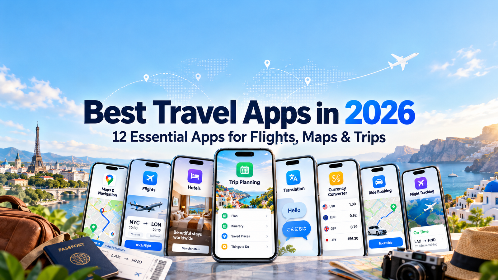 Best travel apps in 2026 for flights, maps, hotels, translation, currency, ride booking, and trip planning